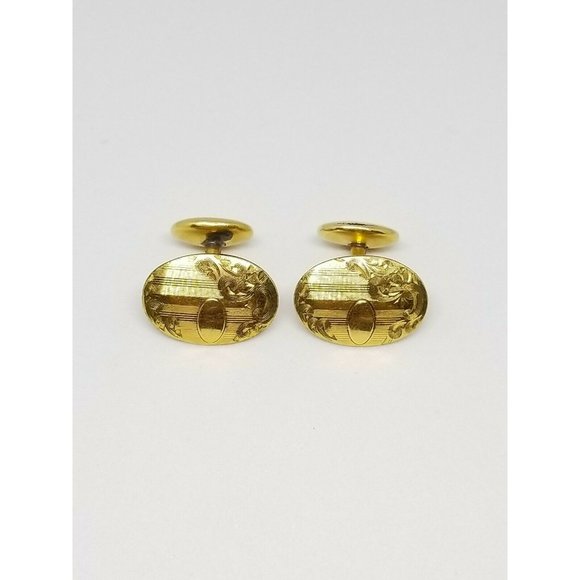 Victorian Walter E Hayward Gold Fill Oval Cufflinks - Picture 2 of 6